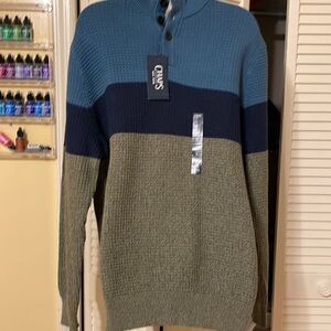 NWT Chaps Long sleeve sweater. 100% cotton.  Size L men's